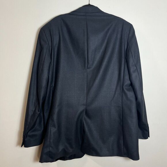 Vtg Polo University by Ralph Lauren Sport Coat Charcoal Windowpane Silk Wool 46L - Picture 3 of 9